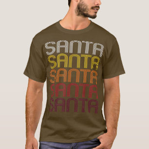 Santa Retro Wordmark Pattern Vintage Style T-Shirt