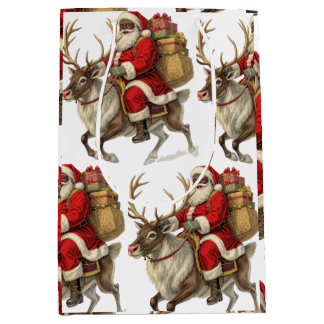 Santa Return Address Label Medium Gift Bag