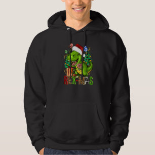 Santa Rex Christmas Tree Rex mas Leopard Dinosaur Hoodie