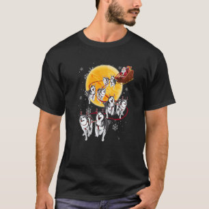 Santa Ride Sleigh Siberian Husky Christmas Dog T-Shirt