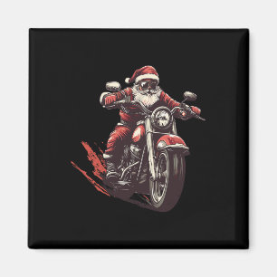 Santa Riding A Motorcycle Biker Motorcycle Lover X Magnet