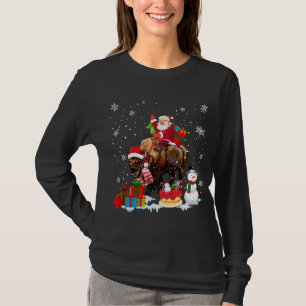 Santa Riding Bison Christmas Pajama Family Matchin T-Shirt