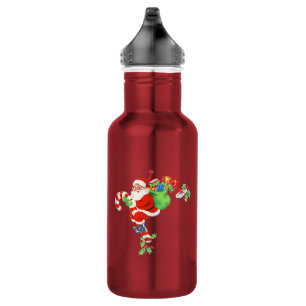 Santa Riding Candy Cane 532 Ml Water Bottle