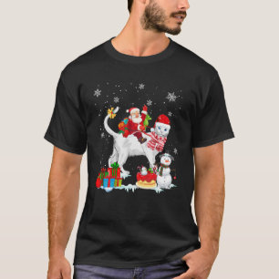 Santa Riding Cat Christmas Pajama Family Matching T-Shirt
