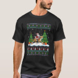 Santa Riding Cheetah Tree Lights Ugly Christmas Sw T-Shirt<br><div class="desc">Santa Riding Cheetah Tree Lights Ugly Christmas Sweater</div>