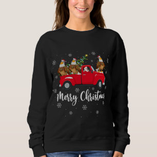 Santa Riding Christmas Tree Truck Eagle Bird Chris Sweatshirt