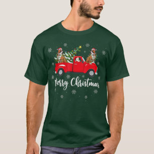 Santa Riding Christmas Tree Truck English Bulldog  T-Shirt