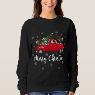 Santa Riding Christmas Tree Truck Goose Bird Chris Sweatshirt