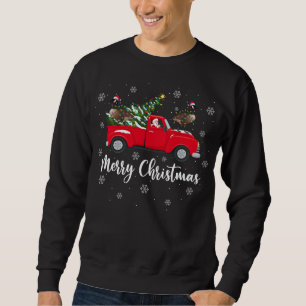 Santa Riding Christmas Tree Truck Goose Bird Chris Sweatshirt