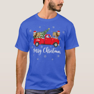 Santa Riding Christmas Tree Truck Mountain Lion Ch T-Shirt