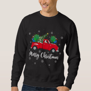 Santa Riding Christmas Tree Truck Peacock Bird Chr Sweatshirt