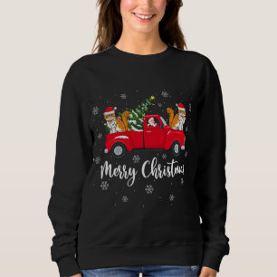 Santa Riding Christmas Tree Truck Persian Cat Chri Sweatshirt