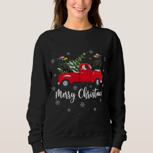 Santa Riding Christmas Tree Truck Raven Bird Chris Sweatshirt