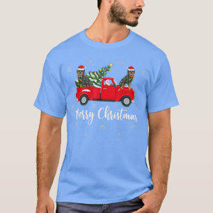 Santa Riding Christmas Tree Truck Rottweiler Dog C T-Shirt