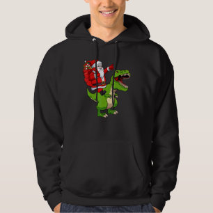 Santa Riding Dinosaur Christmas Pajama Cool Rex X  Hoodie