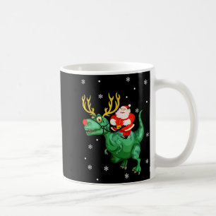 Santa Riding Dinosaur Funny Merry Christmas Lover  Coffee Mug