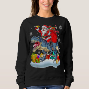 Santa Riding Dinosaur Rex Christmas  Xmas 2 Sweatshirt