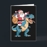 Santa Riding Dinosaur T Rex Christmas Boys Men Gir Card<br><div class="desc">Santa Riding Dinosaur T Rex Christmas Boys Men Girls Squad</div>