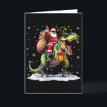 Santa Riding Dinosaur T Rex Christmas Boys Men Xma Card<br><div class="desc">Santa Riding Dinosaur T Rex Christmas Boys Men Xmas Squad</div>