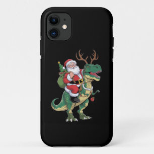 Santa Riding Dinosaur T-Rex Christmas Xmas Squad Case-Mate iPhone Case