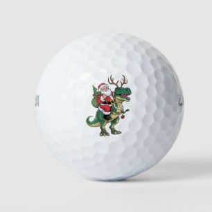 Santa Riding Dinosaur T-Rex Christmas Xmas Squad Golf Balls