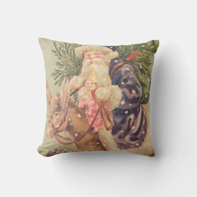 Santa Riding Donkey Cushion (Front)