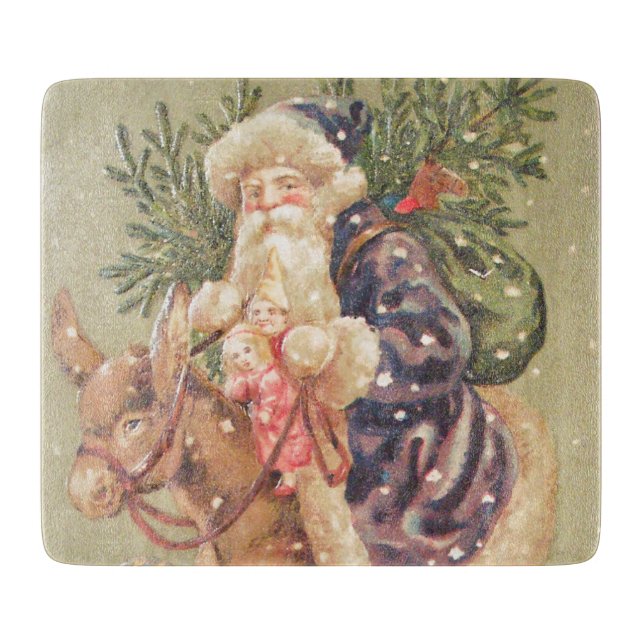 Santa Riding Donkey Cutting Board (Front)