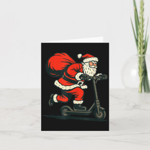 Santa Riding Electric Scooter Card