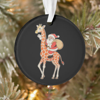 Santa Riding Giraffe Christmas Xmas Holiday Season Ornament