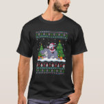Santa Riding Hippo Tree Lights Ugly Christmas Swea T-Shirt<br><div class="desc">Santa Riding Hippo Tree Lights Ugly Christmas Sweater</div>