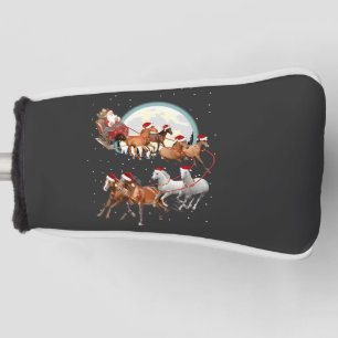 Santa Riding Horses Horse Sleigh Equestrian Golf Head Cover