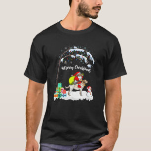 Santa Riding Labrador Christmas Winter Tree With S T-Shirt