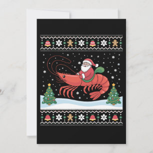 Santa Riding Lobster Ugly Christmas Sweater Xmas Invitation