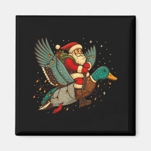 Santa Riding Mallard Duck Funny Christmas Holiday Magnet