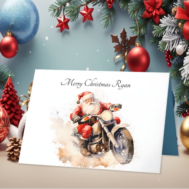 Santa Riding Motorbike Christmas Card (Creator Uploaded)