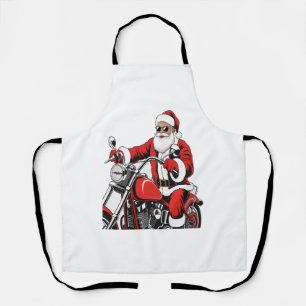 Santa Riding Motorcycle Apron