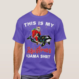 Santa Riding Orca Christmas Pajama Whale Lover Gif T-Shirt