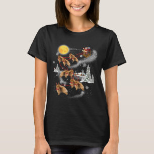 Santa Riding Pomeranian Christmas Pajama Family Ma T-Shirt