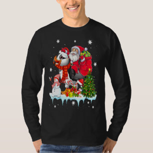 Santa Riding Puffin Bird Christmas Pajama Family S T-Shirt