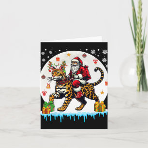 Santa Riding Reindeer Bengal Cat Christmas Owner K Card