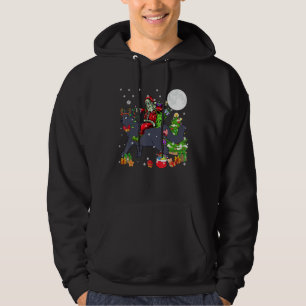 Santa Riding Reindeer British Shorthair Cat Christ Hoodie