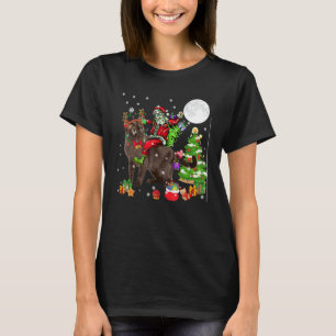 Santa Riding Reindeer Burmese Cat Cat Christmas Tr T-Shirt