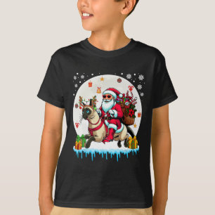 Santa Riding Reindeer Burmese Cat Christmas Owner T-Shirt