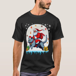 Santa Riding Reindeer Chartreux Cat Christmas Owne T-Shirt