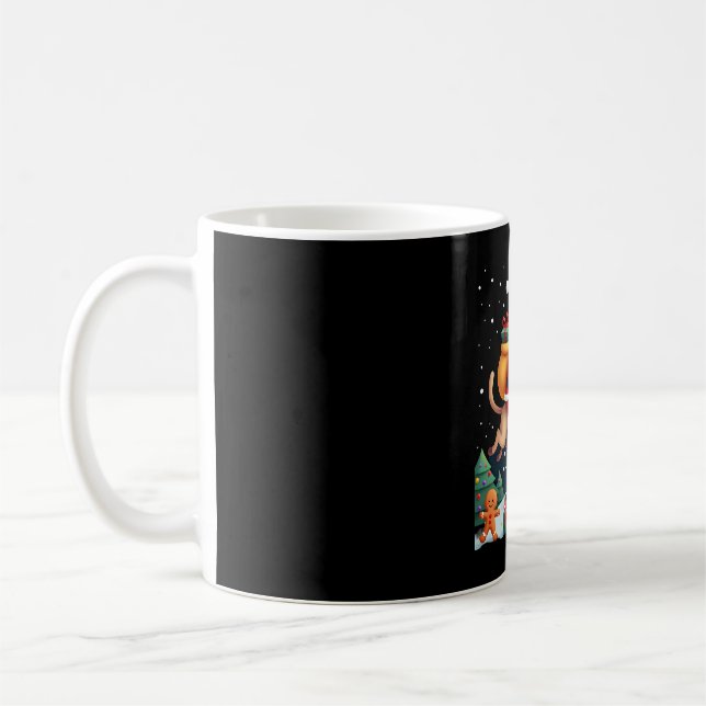 Santa Riding Reindeer Siamese Cat Christmas Tree L Coffee Mug (Left)