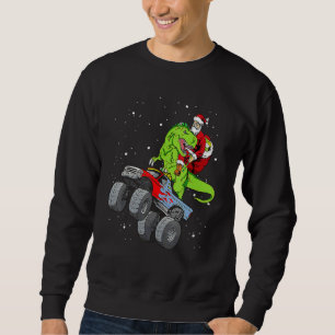 Santa Riding Rex Dinosaur Monster Truck Christmas Sweatshirt