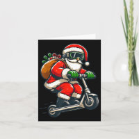 Santa Riding Scooter Christmas Pajama For Toddlers