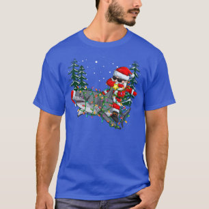 Santa Riding Shark ChristmasXmas Christmas Shark L T-Shirt