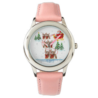Santa Riding Shih Tzu | Reindeer Christmas Gift Watch