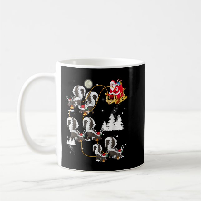 Santa Riding Skunk Christmas  Coffee Mug (Left)